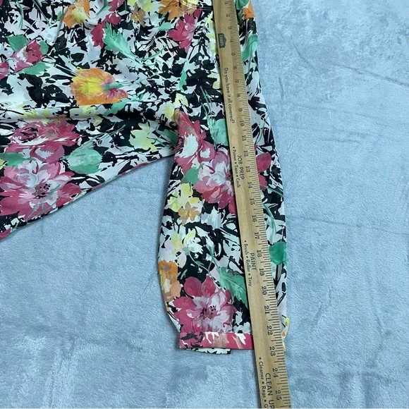 Lauren Ralph Lauren Shirt XL Floral Popover Blouse Semi-sheer Multicolor - Picture 5 of 6